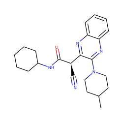 CC1CCN(c2nc3ccccc3nc2[C@@H](C#N)C(=O)NC2CCCCC2)CC1 ZINC000004328608