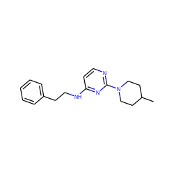 CC1CCN(c2nccc(NCCc3ccccc3)n2)CC1 ZINC000049037360