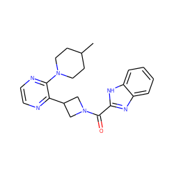 CC1CCN(c2nccnc2C2CN(C(=O)c3nc4ccccc4[nH]3)C2)CC1 ZINC000139776467