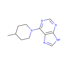 CC1CCN(c2ncnc3[nH]cnc23)CC1 ZINC000008623072