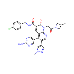 CC1CN(C(=O)Cn2c(=O)c(C(=O)NCc3ccc(Cl)cc3)cc3c(-c4cnc(N)nc4)c(-c4cnn(C)c4)cnc32)C1 ZINC000221776001