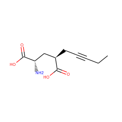 CCC#CC[C@H](C[C@H](N)C(=O)O)C(=O)O ZINC000001903204