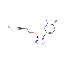 CCC#CCCOc1nsnc1C1=CC[C@@H](C)N(C)C1 ZINC000026281467