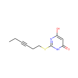 CCC#CCCSc1nc(O)cc(=O)[nH]1 ZINC000653838821