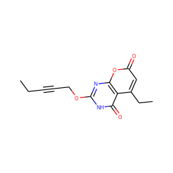 CCC#CCOc1nc2oc(=O)cc(CC)c2c(=O)[nH]1 ZINC000082157829