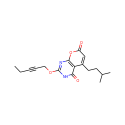 CCC#CCOc1nc2oc(=O)cc(CCC(C)C)c2c(=O)[nH]1 ZINC000082158153