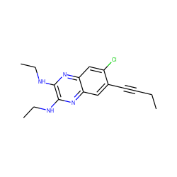 CCC#Cc1cc2nc(NCC)c(NCC)nc2cc1Cl ZINC000115765201