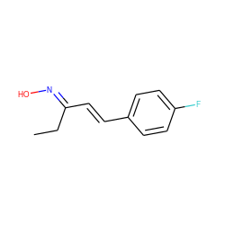 CCC(/C=C/c1ccc(F)cc1)=N\O ZINC000116359995