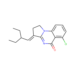 CCC(/C=C1\CCn2c1nc(=O)c1c(Cl)cccc12)CC ZINC000653893446