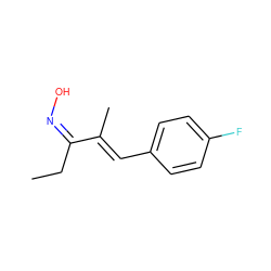 CCC(=N/O)/C(C)=C/c1ccc(F)cc1 ZINC000043206109