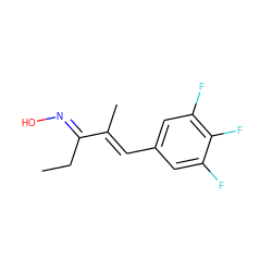 CCC(=N\O)/C(C)=C/c1cc(F)c(F)c(F)c1 ZINC000140856565