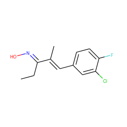 CCC(=N\O)/C(C)=C/c1ccc(F)c(Cl)c1 ZINC000140856156