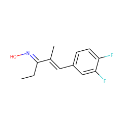 CCC(=N\O)/C(C)=C/c1ccc(F)c(F)c1 ZINC000140856373