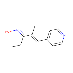 CCC(=N\O)/C(C)=C/c1ccncc1 ZINC000043206172