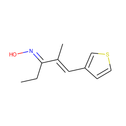 CCC(=N\O)/C(C)=C/c1ccsc1 ZINC000043206173