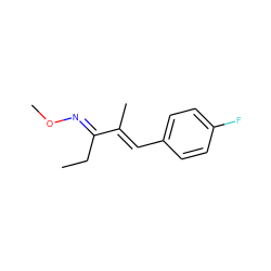 CCC(=N\OC)/C(C)=C/c1ccc(F)cc1 ZINC000116360051