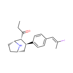 CCC(=O)[C@@H]1[C@@H](c2ccc(/C=C(\C)I)cc2)C[C@@H]2CC[C@H]1N2 ZINC000027984729