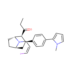 CCC(=O)[C@H]1[C@@H](c2ccc(-c3cccn3C)cc2)C[C@H]2CC[C@H]1N2C/C=C\I ZINC000100911792