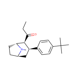 CCC(=O)[C@H]1[C@@H](c2ccc(C(C)(C)C)cc2)C[C@H]2CC[C@H]1N2C ZINC000100742005