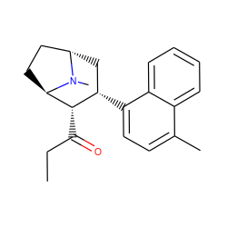 CCC(=O)[C@H]1[C@@H](c2ccc(C)c3ccccc23)C[C@H]2CC[C@H]1N2C ZINC000100792676