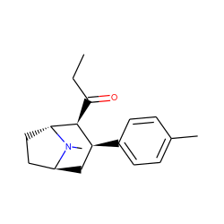 CCC(=O)[C@H]1[C@@H](c2ccc(C)cc2)C[C@H]2CC[C@H]1N2C ZINC000100041886