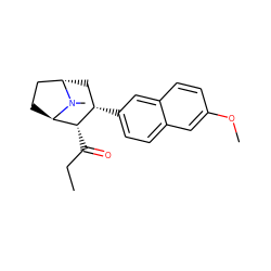 CCC(=O)[C@H]1[C@@H](c2ccc3cc(OC)ccc3c2)C[C@H]2CC[C@H]1N2C ZINC000100794017