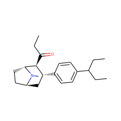 CCC(=O)[C@H]1[C@H](c2ccc(C(CC)CC)cc2)C[C@H]2CC[C@H]1N2C ZINC000253898157