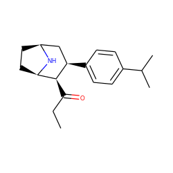 CCC(=O)[C@H]1[C@H]2CC[C@@H](C[C@H]1c1ccc(C(C)C)cc1)N2 ZINC000000022504