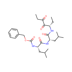 CCC(=O)C(=O)[C@H](CC)NC(=O)[C@H](CC(C)C)NC(=O)[C@H](CC(C)C)NC(=O)OCc1ccccc1 ZINC000096904298