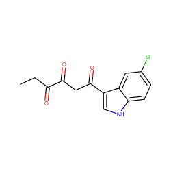 CCC(=O)C(=O)CC(=O)c1c[nH]c2ccc(Cl)cc12 ZINC000101063317