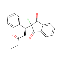 CCC(=O)C[C@@H](c1ccccc1)C1(Cl)C(=O)c2ccccc2C1=O ZINC000000494680