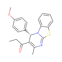 CCC(=O)C1=C(C)N=C2Sc3ccccc3N2[C@H]1c1ccc(OC)cc1 ZINC000473247909