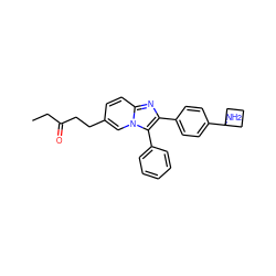 CCC(=O)CCc1ccc2nc(-c3ccc(C4(N)CCC4)cc3)c(-c3ccccc3)n2c1 ZINC000224723106