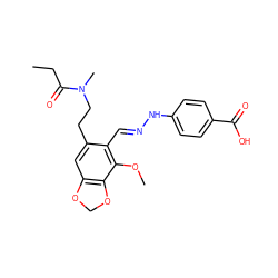 CCC(=O)N(C)CCc1cc2c(c(OC)c1/C=N/Nc1ccc(C(=O)O)cc1)OCO2 ZINC000009500251