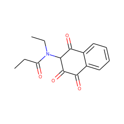 CCC(=O)N(CC)C1C(=O)C(=O)c2ccccc2C1=O ZINC000022135370