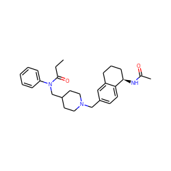 CCC(=O)N(CC1CCN(Cc2ccc3c(c2)CCC[C@H]3NC(C)=O)CC1)c1ccccc1 ZINC000473122463