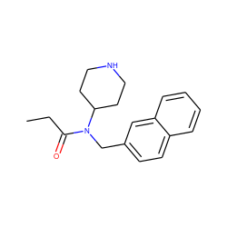 CCC(=O)N(Cc1ccc2ccccc2c1)C1CCNCC1 ZINC000035941147