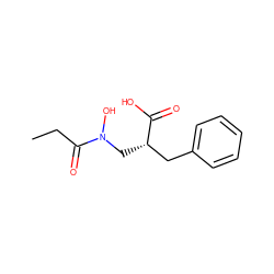 CCC(=O)N(O)C[C@@H](Cc1ccccc1)C(=O)O ZINC000027748732