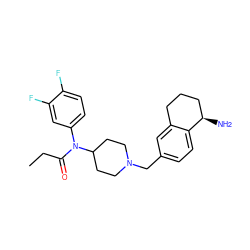 CCC(=O)N(c1ccc(F)c(F)c1)C1CCN(Cc2ccc3c(c2)CCC[C@H]3N)CC1 ZINC000473136369