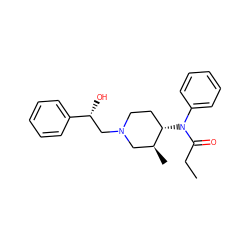 CCC(=O)N(c1ccccc1)[C@H]1CCN(C[C@@H](O)c2ccccc2)C[C@@H]1C ZINC000012500936