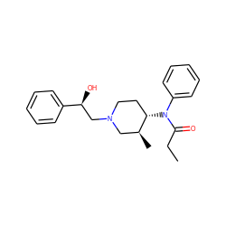 CCC(=O)N(c1ccccc1)[C@H]1CCN(C[C@H](O)c2ccccc2)C[C@@H]1C ZINC000005458899