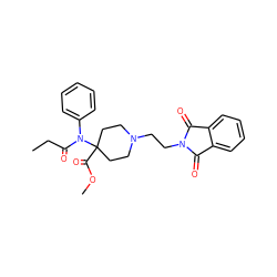 CCC(=O)N(c1ccccc1)C1(C(=O)OC)CCN(CCN2C(=O)c3ccccc3C2=O)CC1 ZINC000000600548