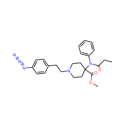 CCC(=O)N(c1ccccc1)C1(C(=O)OC)CCN(CCc2ccc(N=[N+]=[N-])cc2)CC1 ZINC000026490064