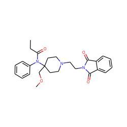 CCC(=O)N(c1ccccc1)C1(COC)CCN(CCN2C(=O)c3ccccc3C2=O)CC1 ZINC000027988002