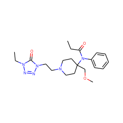 CCC(=O)N(c1ccccc1)C1(COC)CCN(CCn2nnn(CC)c2=O)CC1 ZINC000000601281