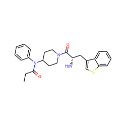 CCC(=O)N(c1ccccc1)C1CCN(C(=O)[C@@H](N)Cc2csc3ccccc23)CC1 ZINC000028703158