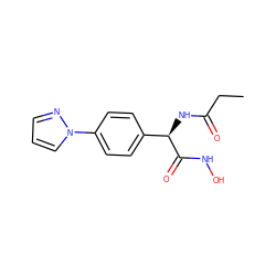 CCC(=O)N[C@@H](C(=O)NO)c1ccc(-n2cccn2)cc1 ZINC000299826273