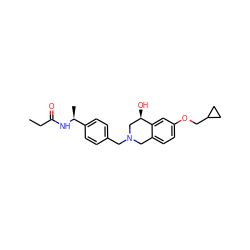 CCC(=O)N[C@@H](C)c1ccc(CN2Cc3ccc(OCC4CC4)cc3[C@H](O)C2)cc1 ZINC001772605070