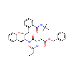 CCC(=O)N[C@@H](CC(=O)OCc1ccccc1)C(=O)N[C@@H](Cc1ccccc1)[C@H](O)Cc1ccccc1C(=O)NC(C)(C)C ZINC000026015930