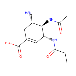 CCC(=O)N[C@@H]1C=C(C(=O)O)C[C@H](N)[C@H]1NC(C)=O ZINC000014944912